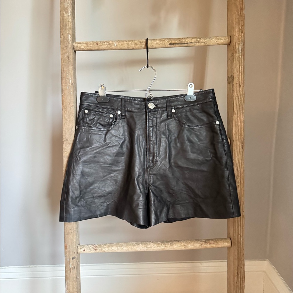 Rag & Bone Black Leather Women's Shorts (29)